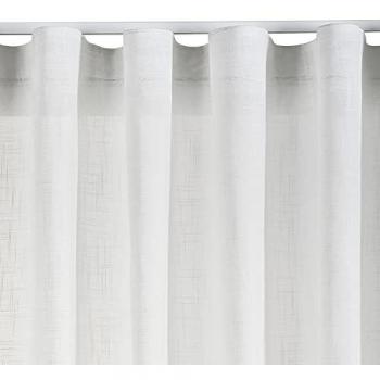 Cortina Translúcida Efecto Lino XXL 200x300cm con Ojales Metálicos o Cinta, 100% Poliéster, Ligera y Moderna para Salón y Dormitorios