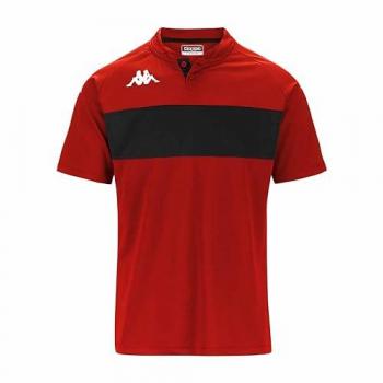 Kappa Polo De Manga Corta Dalto para Hombre, rojo y negro, S