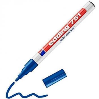 Rotulador Permanente Azul EDDING 751 con Punta de Fibra Redonda 1-2mm