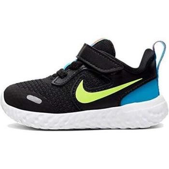 Nike Unisex-Child BQ5673-076 Sneaker, Black/Lemon Venom-Laser Blue, 1 UK