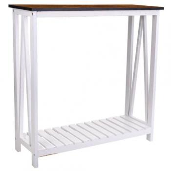 Recibidor Blanco de Madera de Paulonia y MDF 80x30x80 cm