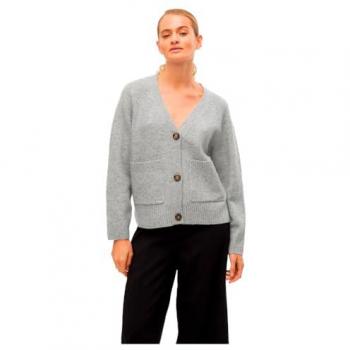 Cárdigan Vero Moda Boom Gris Claro Suelto para Mujer - Talla S