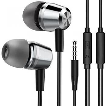 Blukar Auriculares In Ear, Auriculares con Cable y Micrófono Headphone Sonido Estéreo para Galaxy, Huawei, XiaoMi, PC, MP3/MP4 Android y todos los dispositivos de auriculares de 3,5 mm