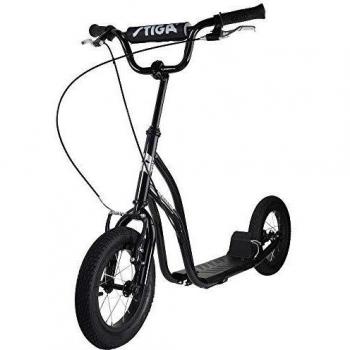 Patinete Stiga Air Scooter 12 Negro - Ideal para Niños y Adultos, con Frenos y Altura Ajustable, hasta 100kg