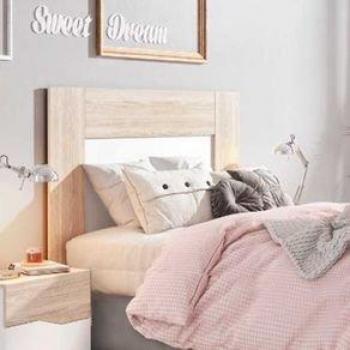 Cabecero Luce Para Cama De Matrimonio Blanco/Sahara 90X162,6X3,2 Cm