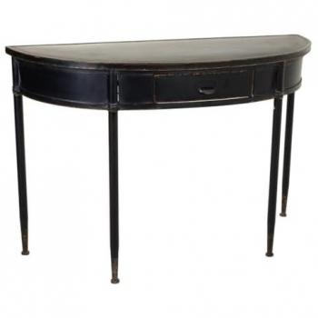 Recibidor de metal negro 120x44x80h cm estilo Industrial con 1 cajón