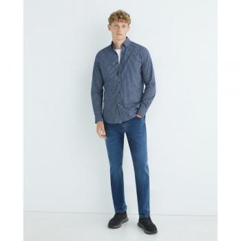 Camisa de hombre casual estampada manga larga Mirto