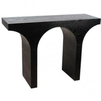 Consola Romimex Negro Madera de Abeto MDF 115 x 80 x 38 cm