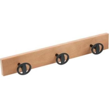 Perchero de Pared con 3 Ganchos de Forja y Madera