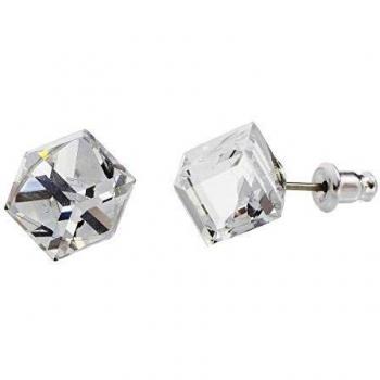 Crystal from Swarovski Pendientes Metal Plateado