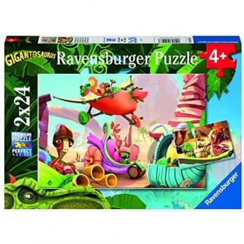 Ravensburger Puzzle - Gigantosaurous Puzzle 2 X 24 Pz, Puzzle Para Niños