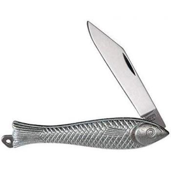 Cuchillo Plegable Rybička Mikov 130-NZn-1 de Acero Inoxidable y Color Plateado
