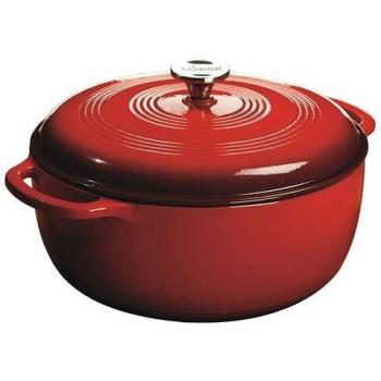 Lodge 7.5 qt Red Enamel Cast Iron Dutch Oven