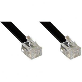 InLine 18840L Cable telefónico 10 m Negro - Cable para teléfonos fijos