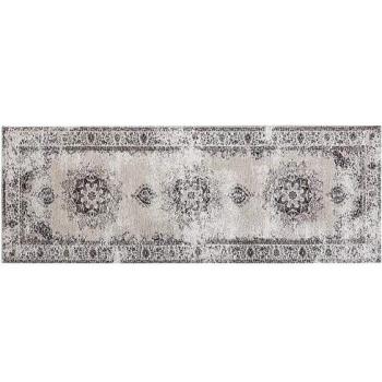 Alfombra Runner Vintage Oriental Beige y Gris 60 x 180 cm Almus