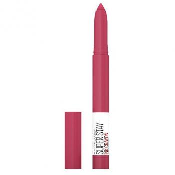 Barra de Labios Maybelline Super Stay Ink Crayon 80 Run The World - Larga Duración, Acabado Mate, 1.5 g
