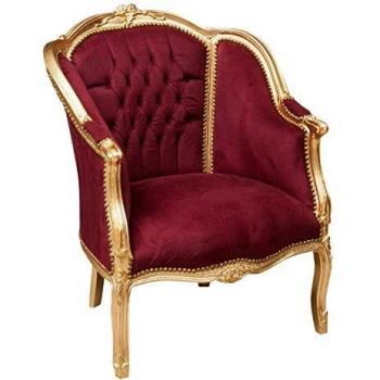Sillón estilo francés Luis XVI de madera maciza de haya 80x82x94 cm