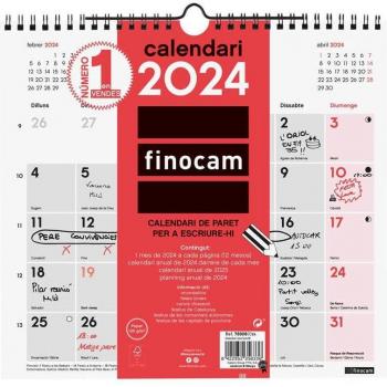 Calendario de Pared Finocam 2024 Neutro para Escribir en Catalán Tamaño M (265x245 mm) Enero-Diciembre (12 Meses)