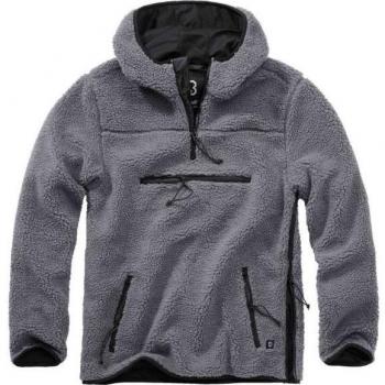 Brandit Teddy Windbreaker and Fleece Pullover Jacket for Men - Anthracite - Sizes S to 4XL