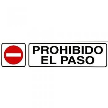 WOLFPACK LINEA PROFESIONAL Rotulo Adhesivo 250x63 mm. Prohibido El Paso