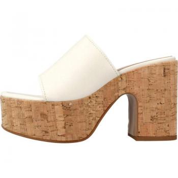 Zuecos de Mujer Yellow Avenue con diseño cómodo, suela antideslizante, material sintético, color blanco y tacón bajo