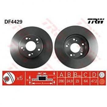 Disco de freno TRW DF4429 frente, ventilado, altamente carbonizado, 1 pieza