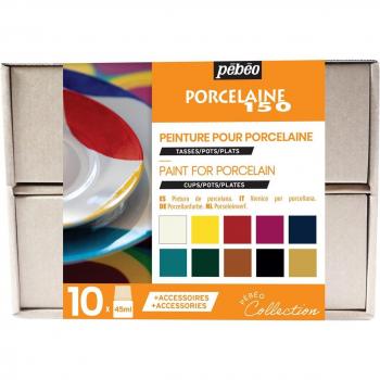 Kit de Pintura para Porcelana 150 - 10 Potes de 45ml Multicolor Pebeo