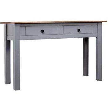 vidaXL Solid Pine Wood Console Table Panama Sideboard Grey 110x40x72 cm