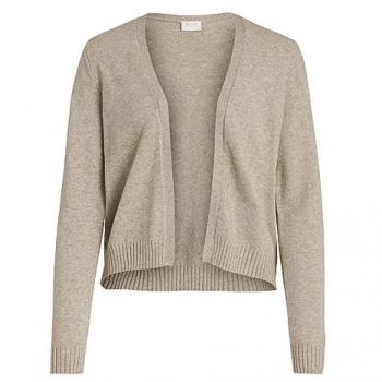 Cárdigan Corto de Punto Suave Vila en Beige Melange para Mujer - Talla XS