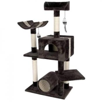Rascador para gatos Kerbl Safari Big marrón oscuro 122 cm, 3 plantas, 60 x 36 x 122 cm