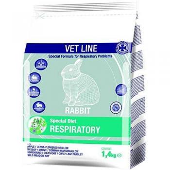 Cunipic VETLINE Comida Conejo Dieta RESPIRATORIA 1,4KG, Negro, 1.4