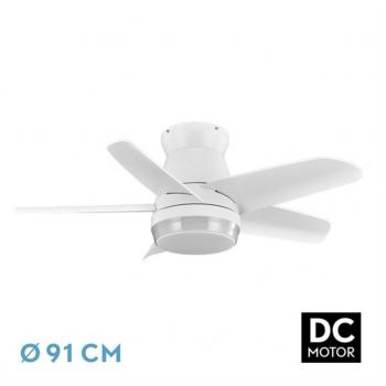 Ventilador DC Neutron 24W Blanco 5 Aspas con Control Remoto