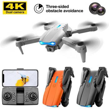 Dron RC 2023 NWE K3 4K HD con cámara simple/doble, Wifi FPV, evitación de obstáculos, detección de gravedad, quadcopter plegable y una batería gris