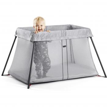BabyBjörn Cuna de viaje Light con Sábana Ajustable, Plata