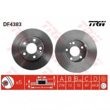 TRW DF4383 Rotores de Discos de Frenos