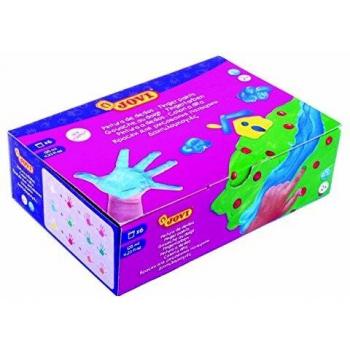 Pintura de Dedos Jovi, Caja de 6 Botes, 125 ml cada uno, Colores Surtidos