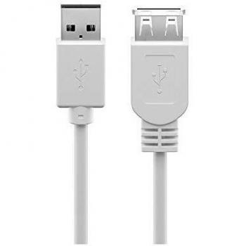 Cable Alargador USB 2.0 A M/F 0,3 m Blanco