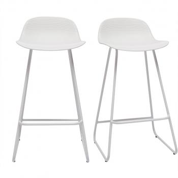 Taburetes de bar blancos A65 cm (lote de 2) ELLA