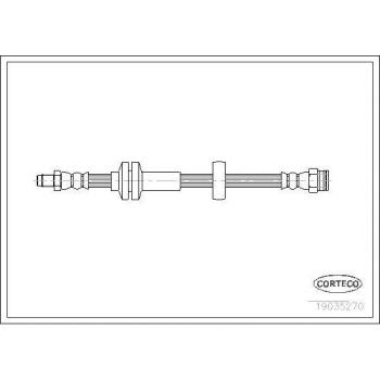 Latiguillo de freno CORTECO 19035270 - Longitud: 1000 mm, Material: goma, Conector: rosca M10x1, Presión máxima: 15 bar, Compatible con vehículos de diversas marcas