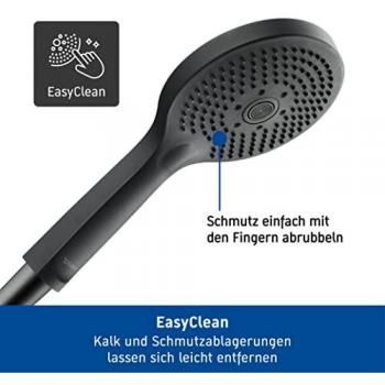 Rociador de ducha universal MinusFlow 12 cm 3 chorros negro mate