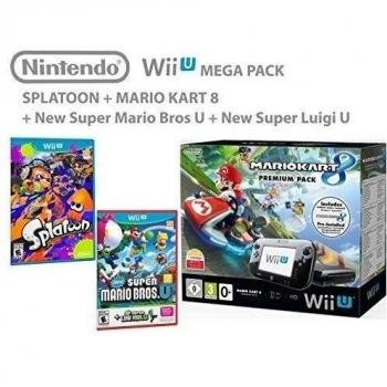 Nintendo Wii U consola Premium Pack 32GB + Mario Kart 8 + Splatoon + Super Mario & Luigi
