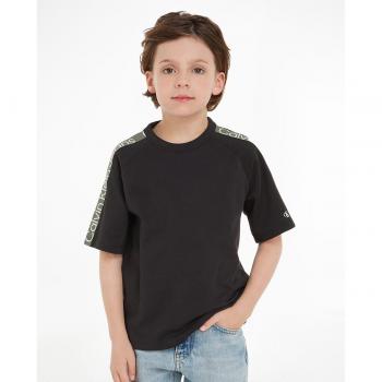 Camiseta de niño negra de manga corta Calvin Klein