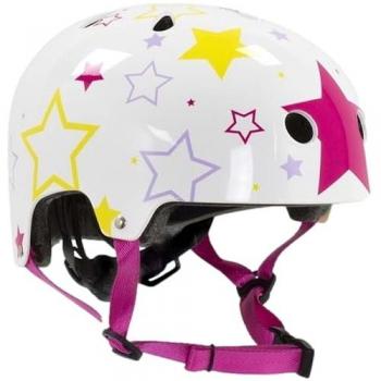 SFR Ajustable Casco Infantil Multicolor (White/Pink) para Patinaje, Protección Corporal, Unisex, Tallas 3XS/XS