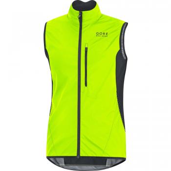 GORE BIKE WEAR Chaleco para ciclismo, Hombre, Súper Ligrero, GORE WINDSTOPPER, Talla M, Negro/Amarillo neón, VWLELE350004