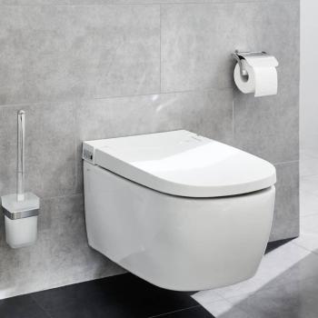 Portarrollo de papel higiénico con tapa Meo plateado Kleine Wolke