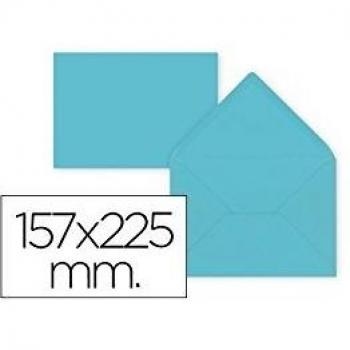 Liderpapel SB75 - Pack de 9 sobres, 157 x 225 mm, color azul celeste
