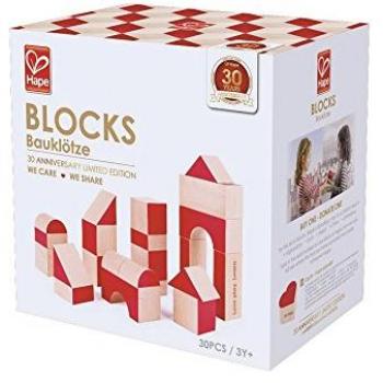 Hape - Limited Edition Wooden Blocks Set - We Care We Share - for every 30th Anniversary wooden block set purchased, one toy will be donated to a child in need.