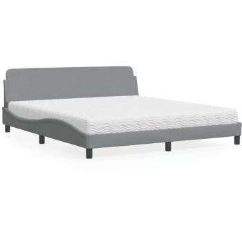 Cama con colchón gris claro 180x200 cm tela Chiaro vidaXL