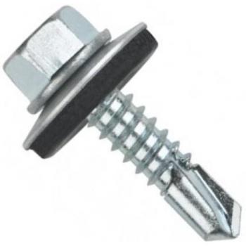 Tornillo broca rosca chapa cabeza hexagonal DIN 7504-K arandela P-16 zincado largo r/chapa 25mm ø rosca chapa 6.3mm (caja 500 unidades)