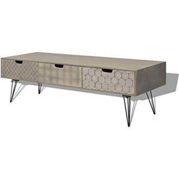 vidaXL Mueble para la televisión con 3 cajones 120x40x36 cm gris